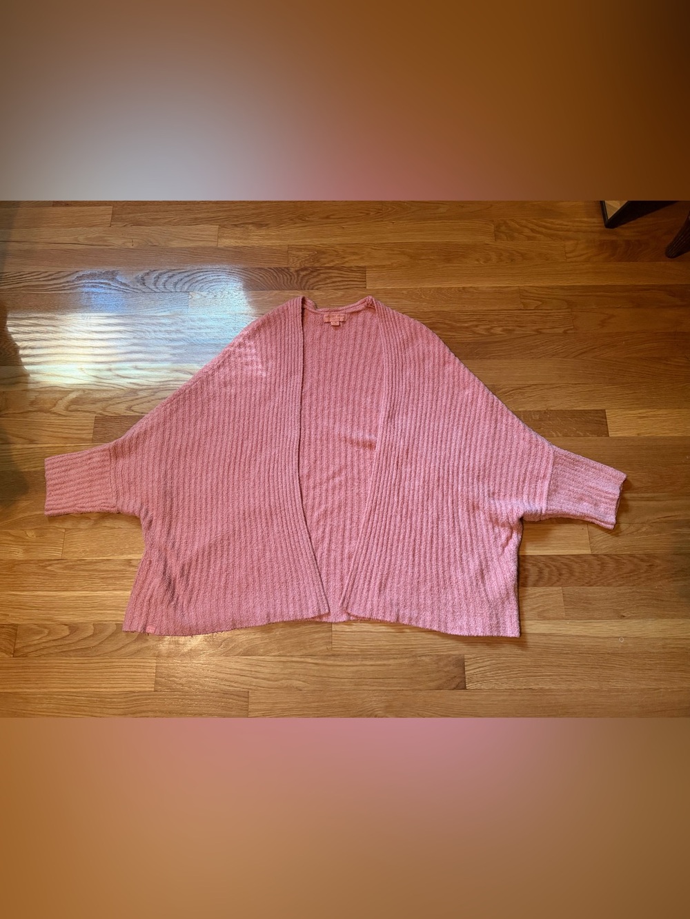 Barefoot Dreams Women's CozyChic Lite Ribbed Shrug Cardi Coral Size L/XL